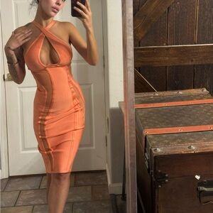 House of CB Coral Midi Bandage Bodycon Dress